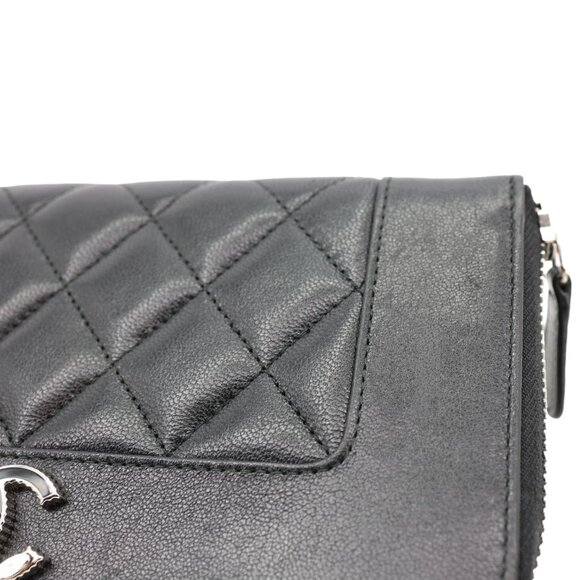 Chanel  Mademoiselle Vintage Quilted Leather Zip Around Wallet Black - Picture 10 of 15